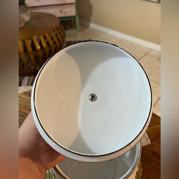 Vtg 70’s Spice Of Life Fondue Pot - Enamelware Vegetable Medley Cottage core - Picture 8 of 12